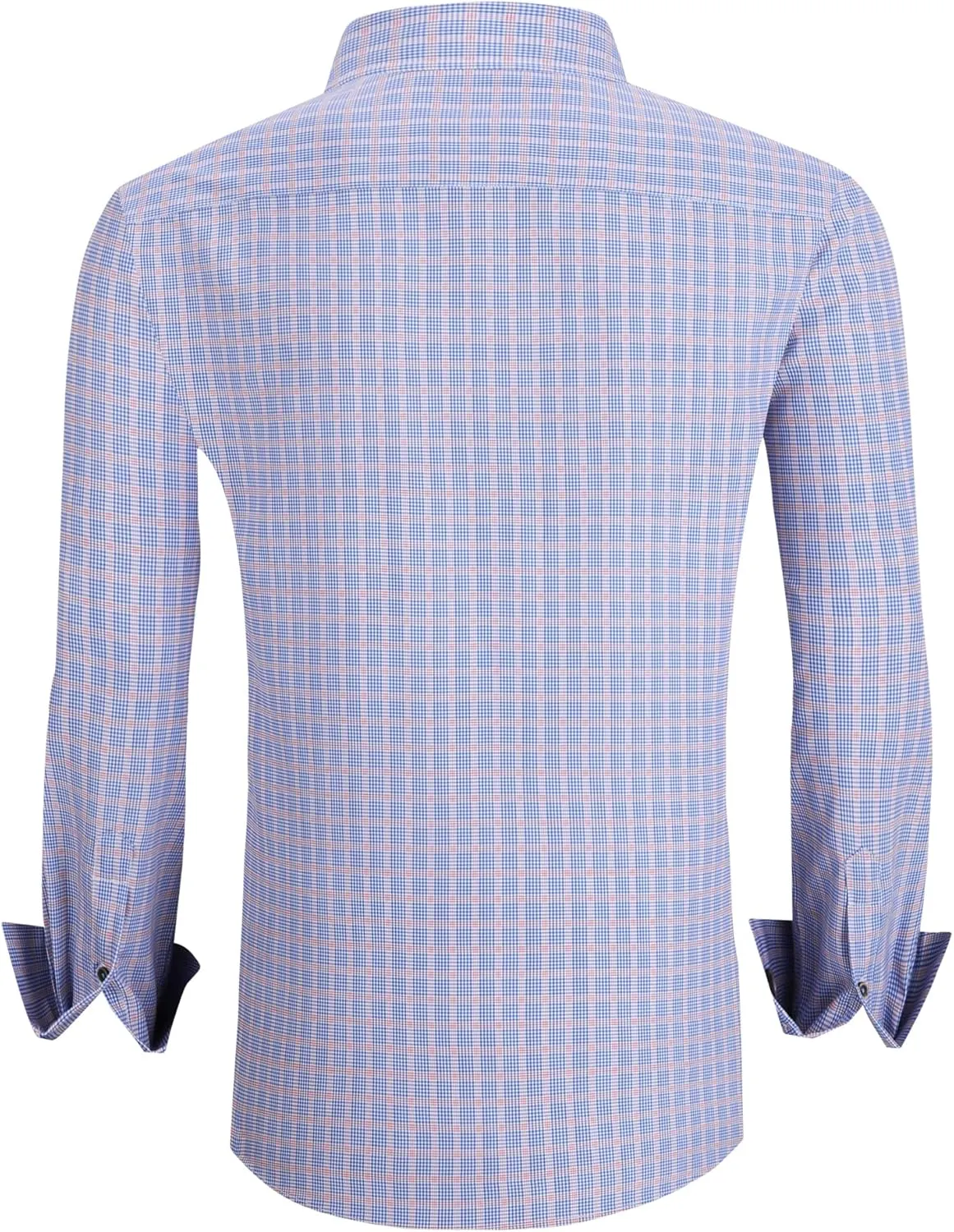 Alex Vando Mens Button Down Shirts Wrinkle Free 4-Way Stretch Print Business Casual Shirt