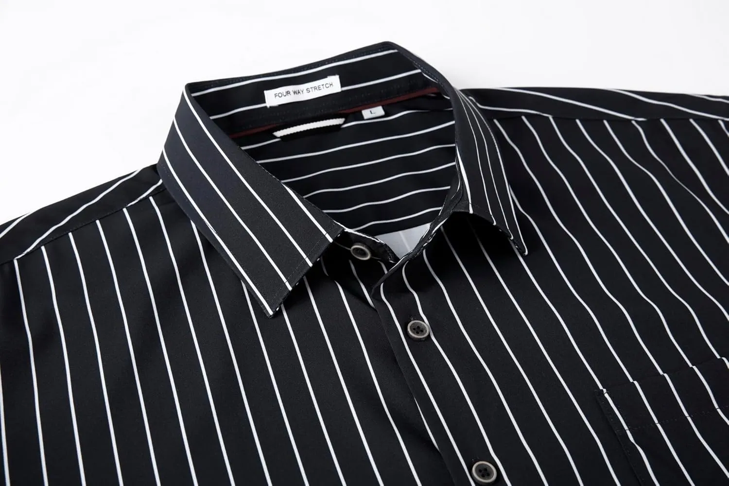 Alex Vando Mens Button Down Shirts Wrinkle Free 4-Way Stretch Print Business Casual Shirt