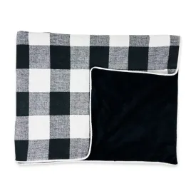 Black Check Minky Blanket