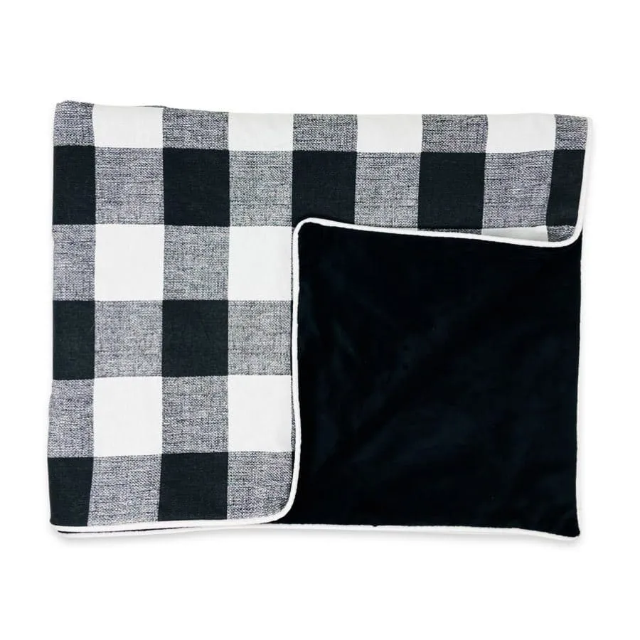 Black Check Minky Blanket