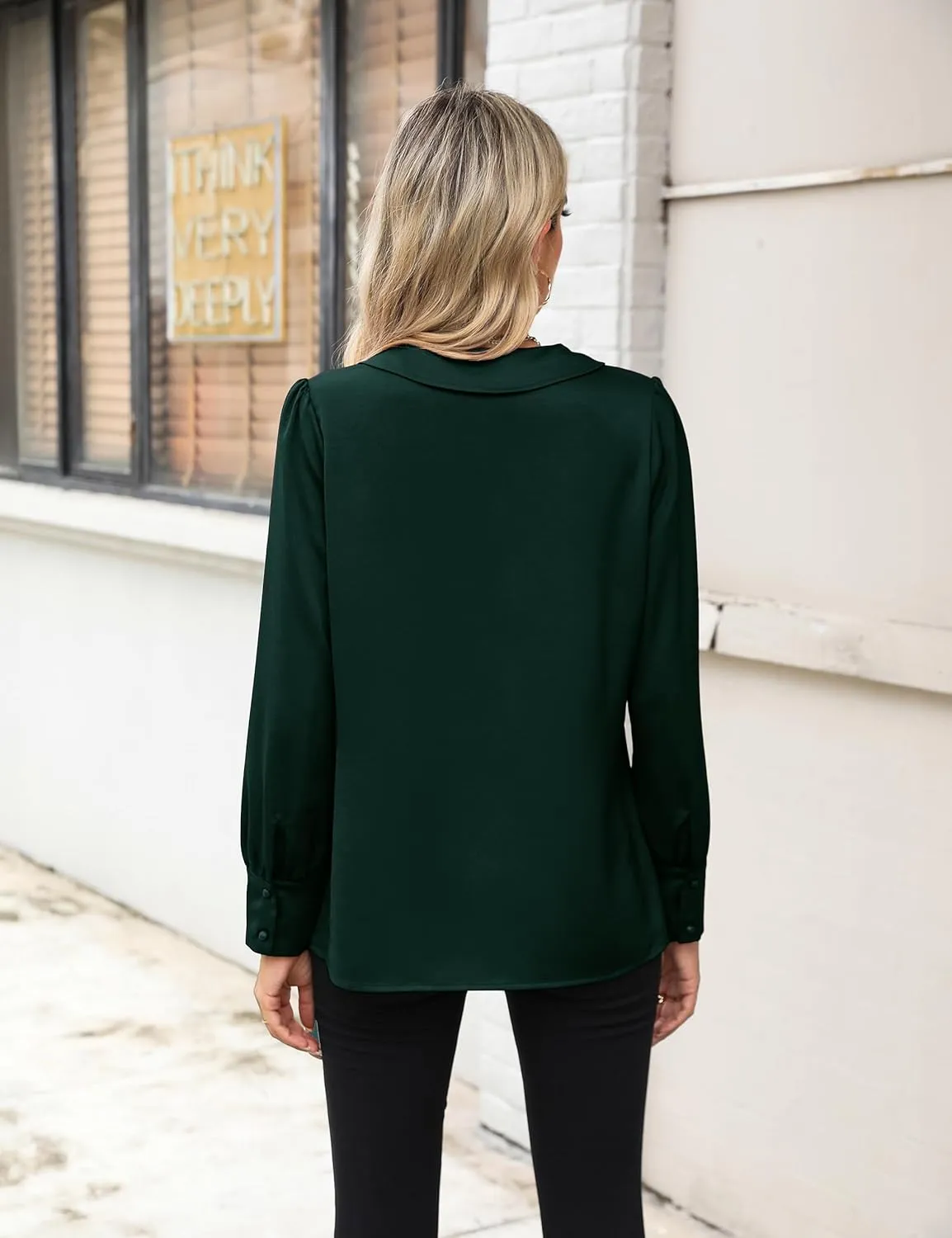 Blooming Jelly Women's Dressy Casual Blouses Business Work Tops Tie Front Long Sleeve Shirts 2025 Fall Outfits