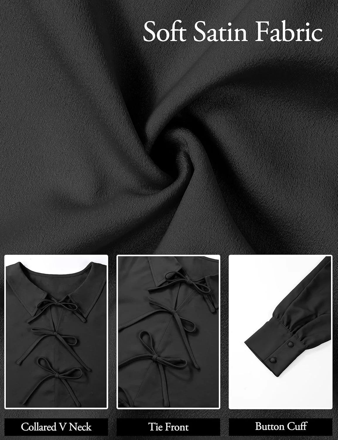 Blooming Jelly Women's Dressy Casual Blouses Business Work Tops Tie Front Long Sleeve Shirts 2025 Fall Outfits