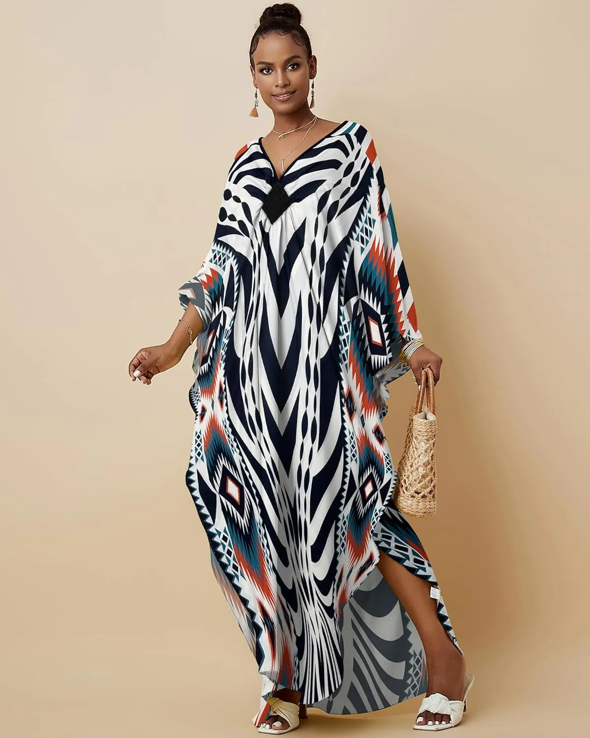Bsubseach Kaftan Dresses for Women Swimsuit Coverup Plus Size Beach Dress Moo Moos Caftans for Women Loungewear