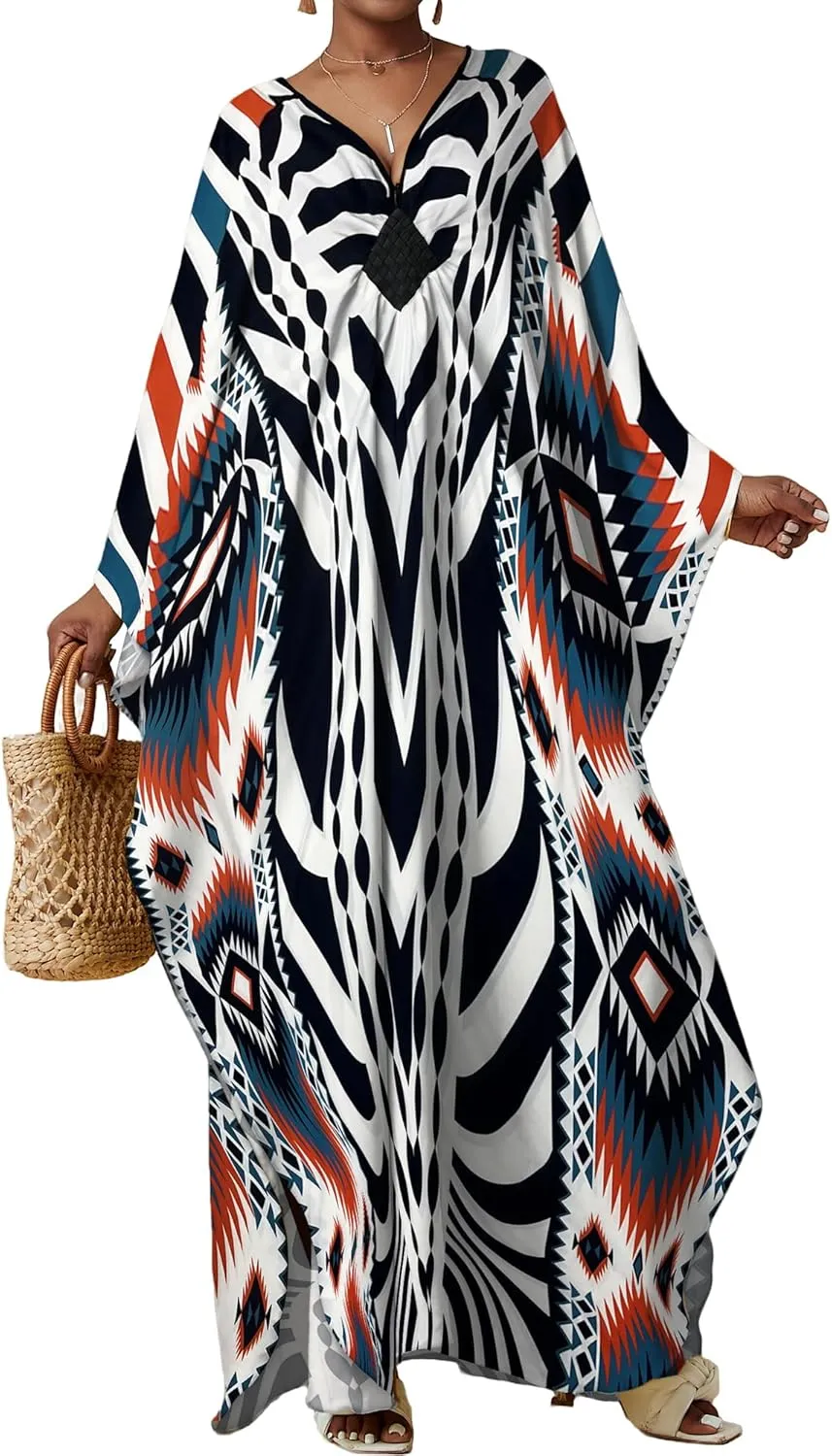 Bsubseach Kaftan Dresses for Women Swimsuit Coverup Plus Size Beach Dress Moo Moos Caftans for Women Loungewear