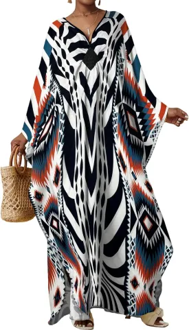 Bsubseach Kaftan Dresses for Women Swimsuit Coverup Plus Size Beach Dress Moo Moos Caftans for Women Loungewear