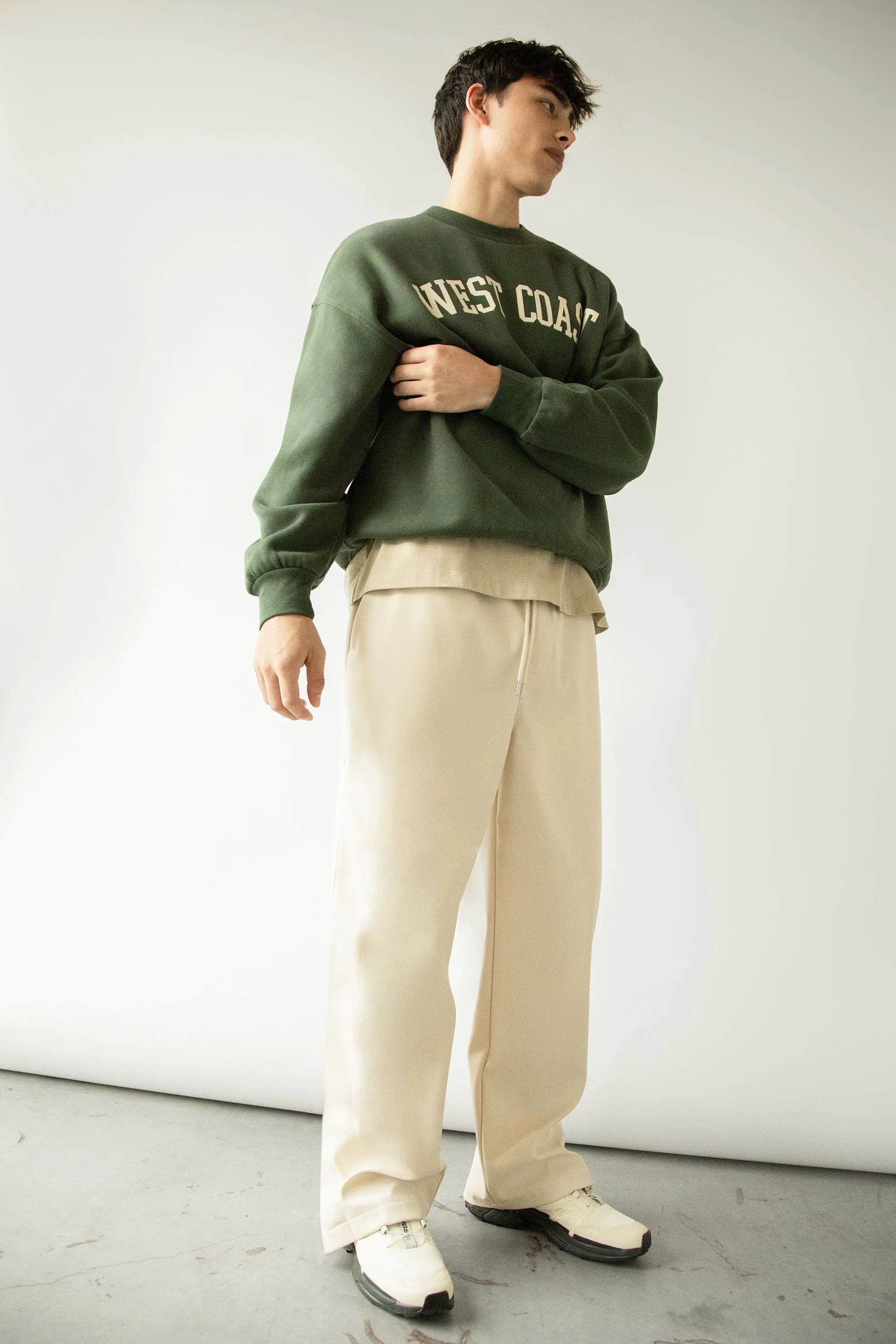 ELASTIC WAIST NYLON PANT