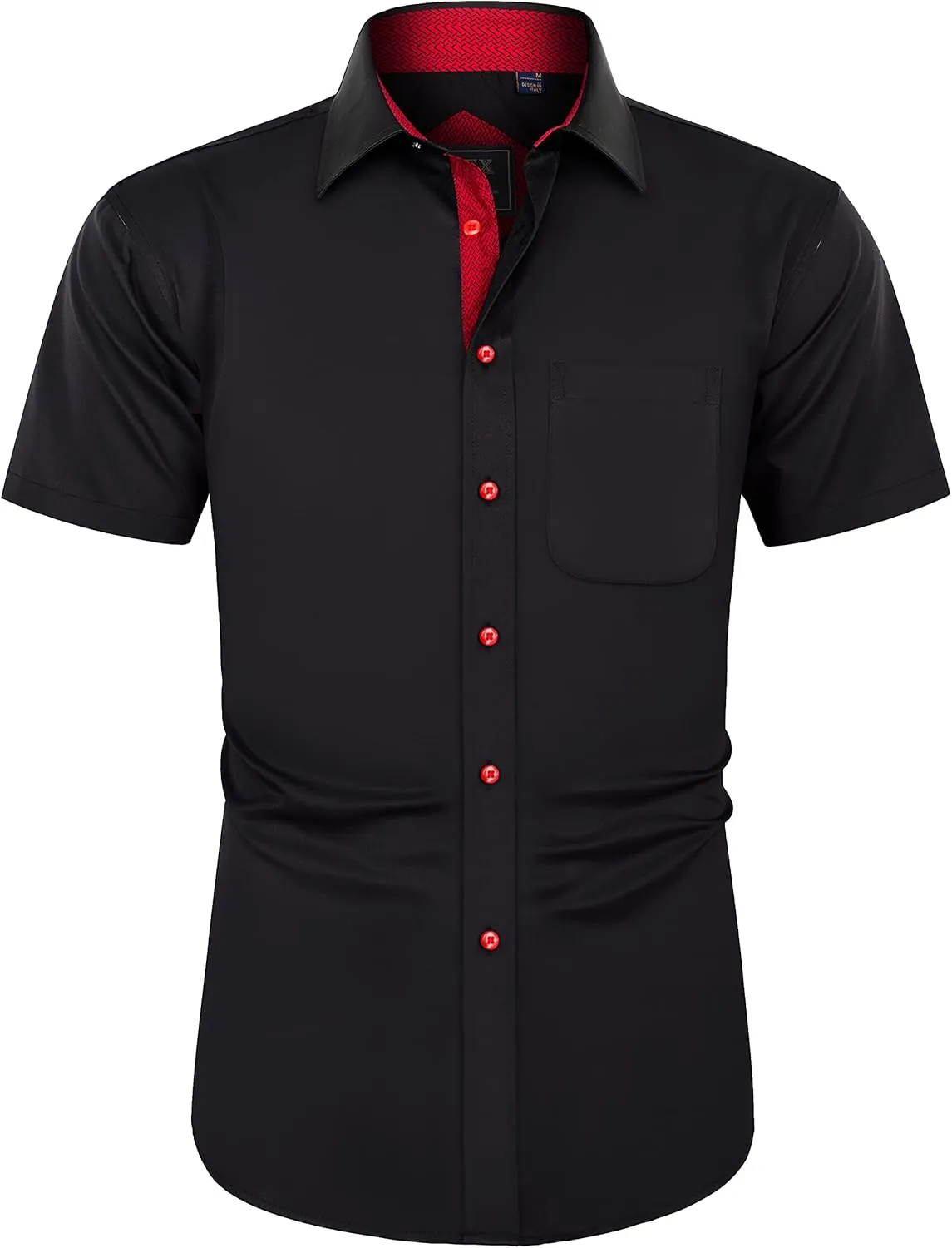 J.VER Men's Short Sleeve Dress Shirts Stretch Wrinkle Free Casual Button Down Shirts with Pocket for Business Wedding