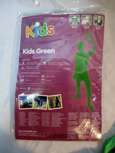 Kids MORPHSUITS One Piece Unitard GREEN Costume Disguise Cosplay L  Halloween