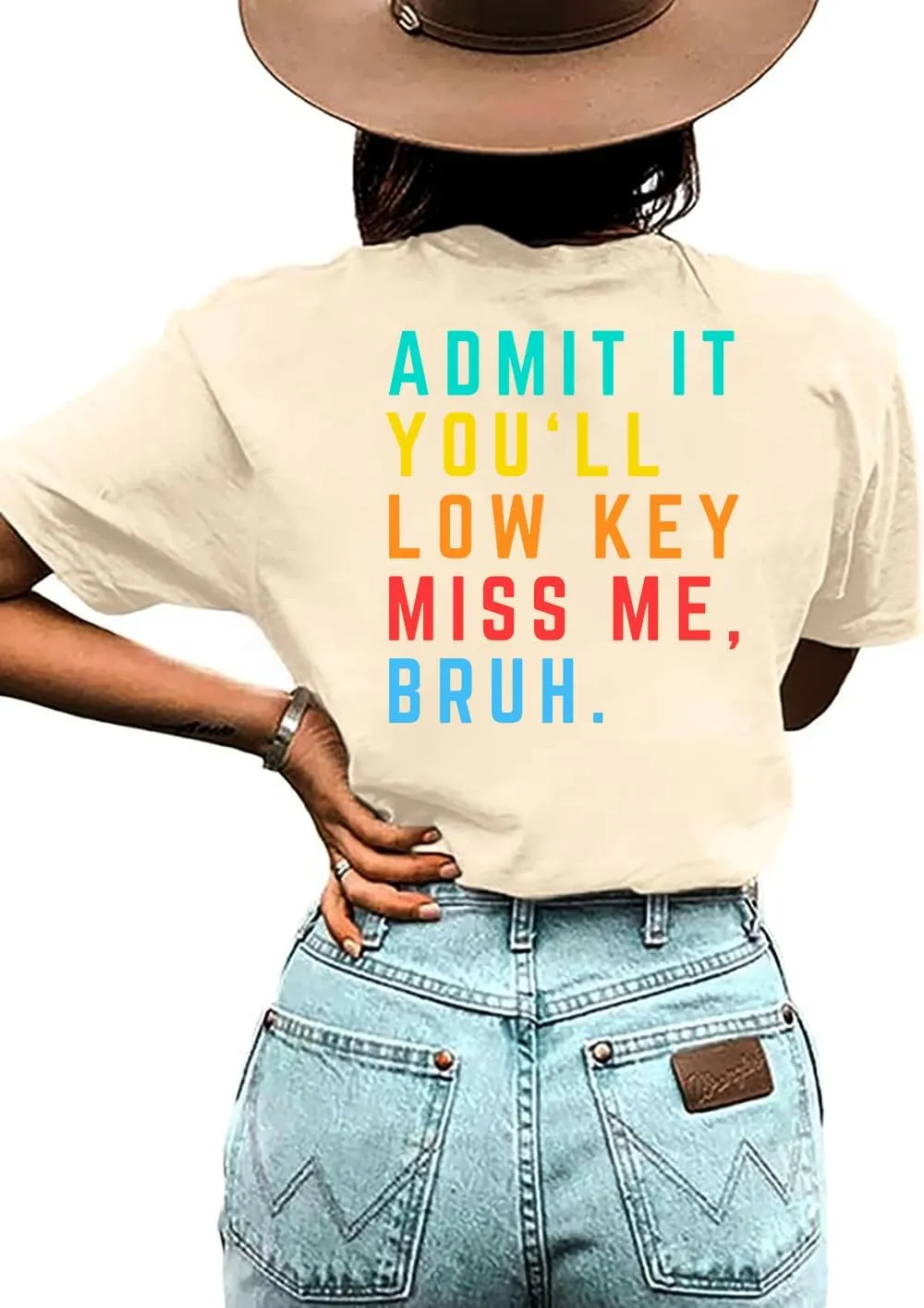Last Day of School Teacher Shirt:Women Funny Bruh Teacher Tshirt Admit It You'll Low Key Miss Me Bruh End of Year Top