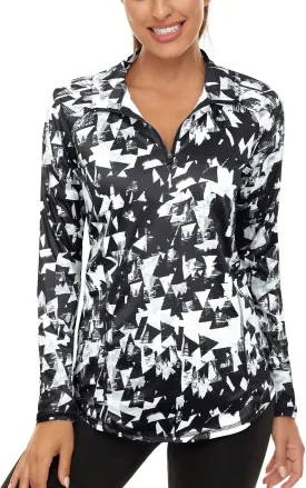 LURANEE Womens UPF 50  Long Sleeve 1/4 Zip Pullover Athletic Hiking Running Workout Tops
