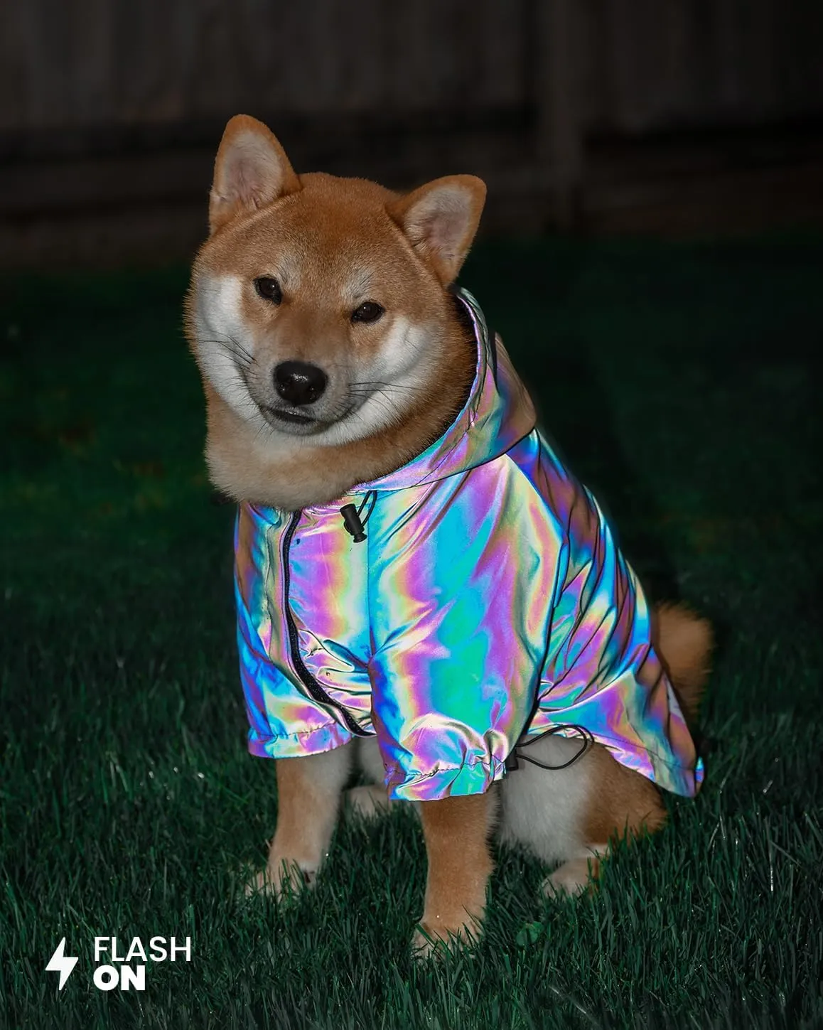 Murphy's Space Gear Space Cadet's Holographic Rain Jacket for Dogs, Reflective Water Resistant Dog Raincoat, Adjustable Drawstrings, Premium Stylish Dog Rain Jacket (4X-Large)
