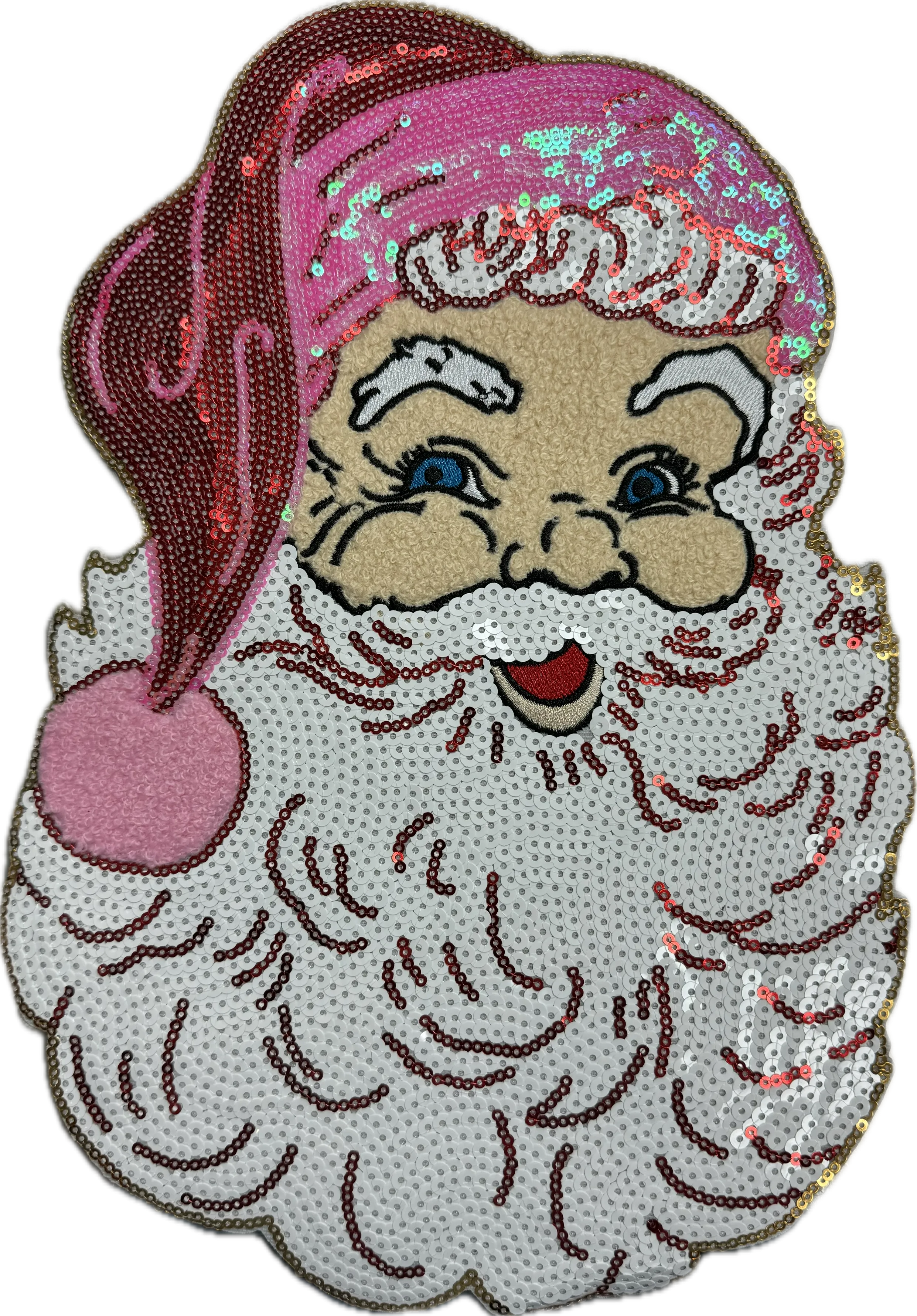 Pink Sequin Santa Patch