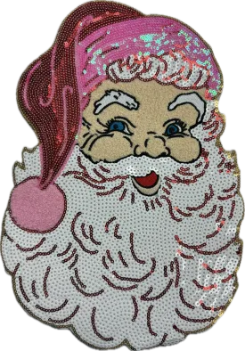 Pink Sequin Santa Patch