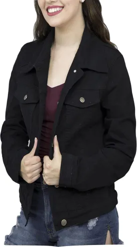 Skylinewears Women Denim Jacket Button UP Long Sleeve Ladies Stretch Trucker Jean Jackets