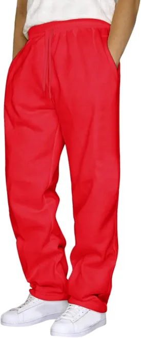 Sweat Pants for Mens Wide Leg Joggers Pants Heavyweight Fleece Workout Jogging Loose Fit Trousers with Pockets