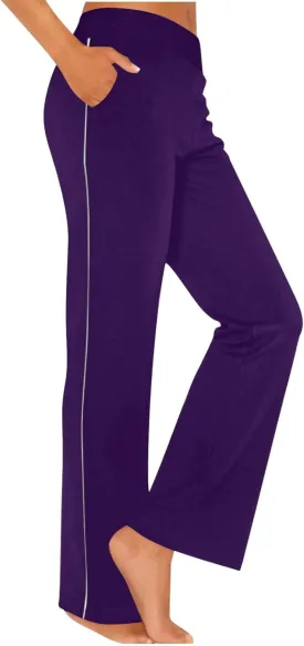 Sweatpants Womens Summer Lounge Stretch Waisted Wide Leg Athletic Pants Baggy Breathable Color Blocked Fitness Trousers