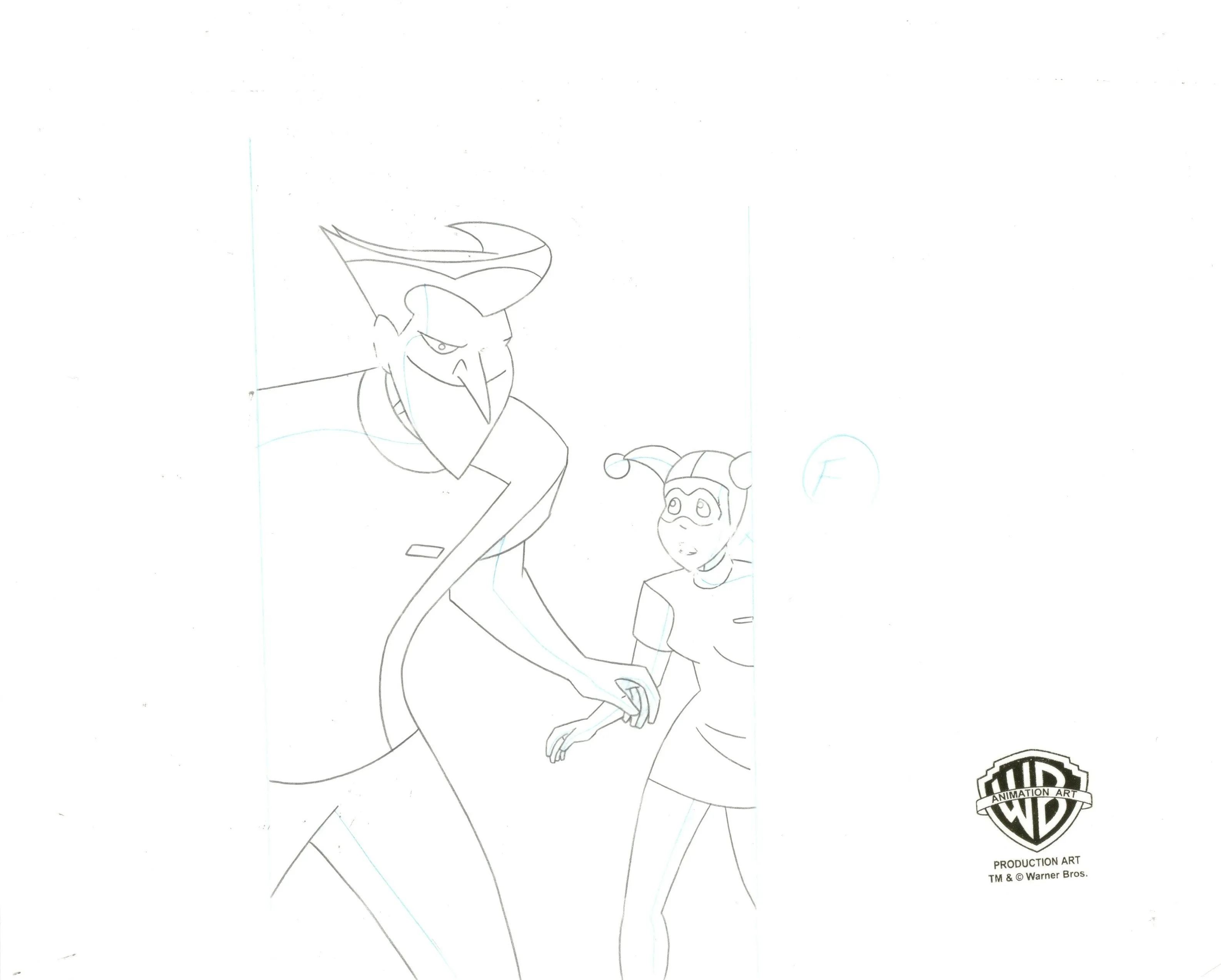 The New Batman Adventures Original Production Cel with Matching Drawing: Joker, Harley