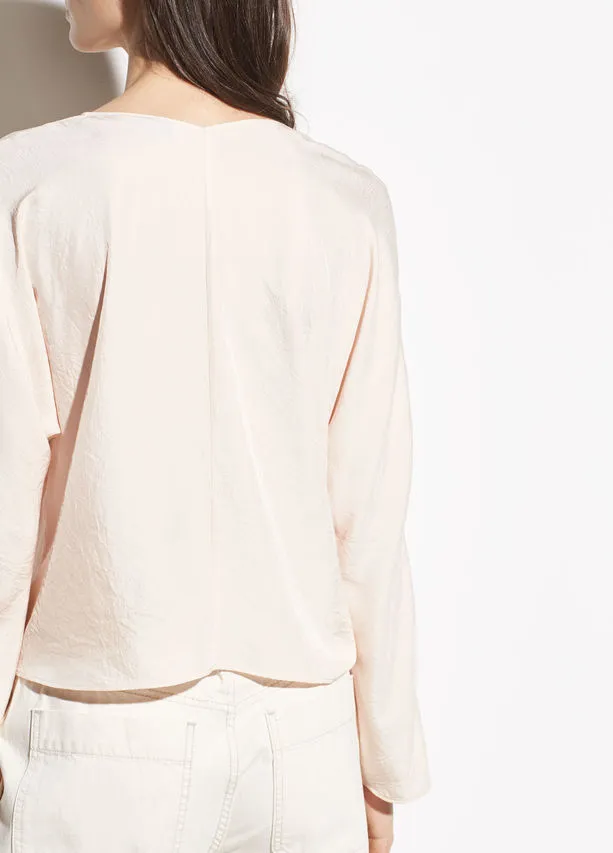 VINCE - Crossover Blouse in Oat Blush