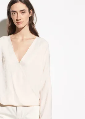 VINCE - Crossover Blouse in Oat Blush