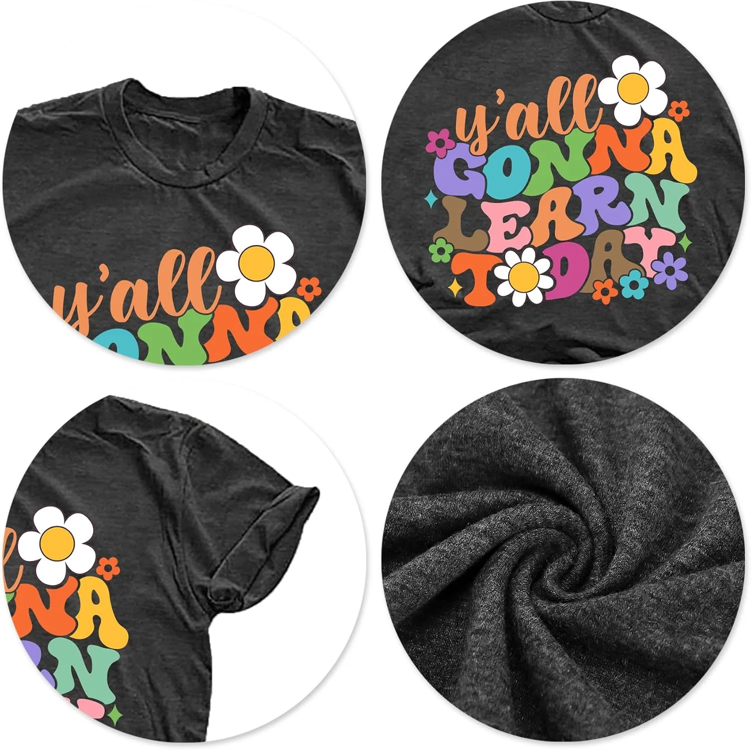 VVNTY Teacher Shirts for Women: Y'all Gonna Learn Today T Shirt Back to School Teacher Tops