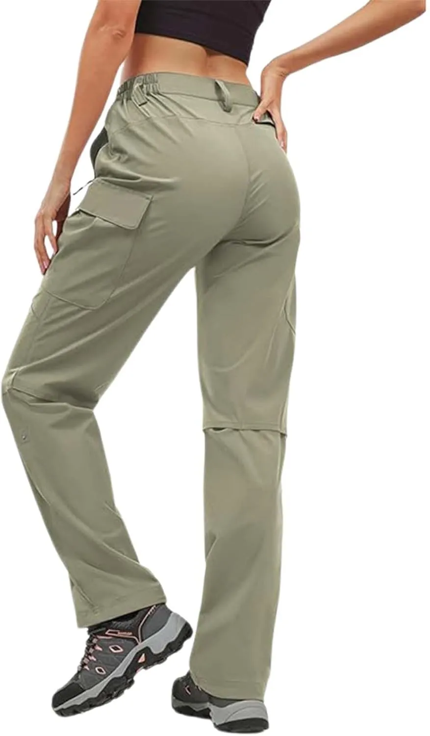 Women's-Hiking-Pants-Cargo-Quick-Dry-Stretch-Lightweight Work Outdoor Pants with 5 Deep Pockets